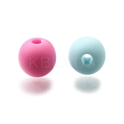 Frosted Opaque Acrylic Beads OACR-S071-03A-1