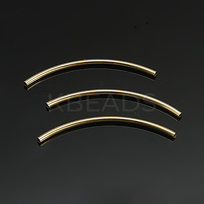 Yellow Gold Filled Curved Tube Beads X-KK-G150-31-1