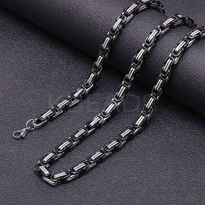 Stainless Steel Byzantine Chains Necklaces for Men FS-WG56795-89-1