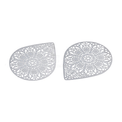 Non-Tarnish 201 Stainless Steel Filigree Pendants X-STAS-S118-036-1