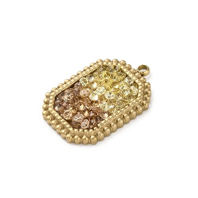 Real 14K Gold Plated 304 Stainless Steel Pendants STAS-R005-10G-03-1