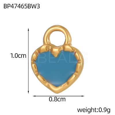 304 Stainless Steel Enamel Charms STAS-OY009-45G-1