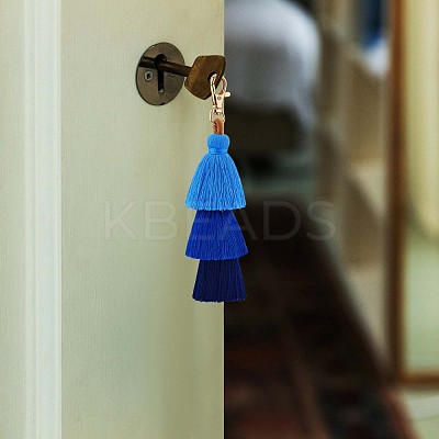 3Pcs Colorful Tassel Keychain Handmade Boho Keychain Personalized Bag Charm Tassel Keychain for Women JX282B-1