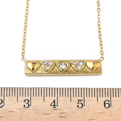304 Stainless Steel Rhinestone Pendant Necklaces for Women NJEW-B150-01G-01-1
