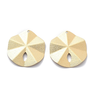 PVD Vacuum Plating 304 Stainless Steel Textured Disc Connector Charms STAS-R130-54G-1