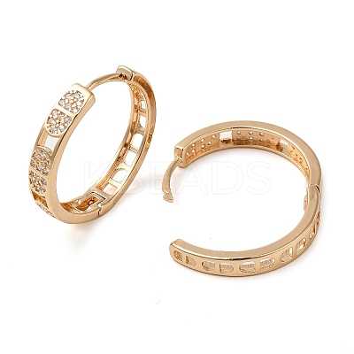 Brass Cubic Zirconia Hoop Earrings for Women EJEW-M238-09KCG-1
