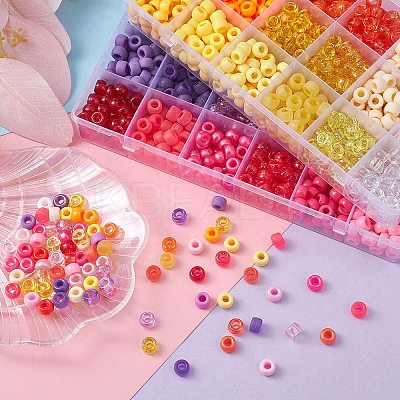 1620Pcs 36 Style Transparent & Opaque Plastic Beads KY-YW0001-42-1