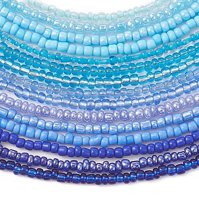 3MM Gradient Color Glass Seed Beaded Choker Necklaces for Women NJEW-JN05876-1