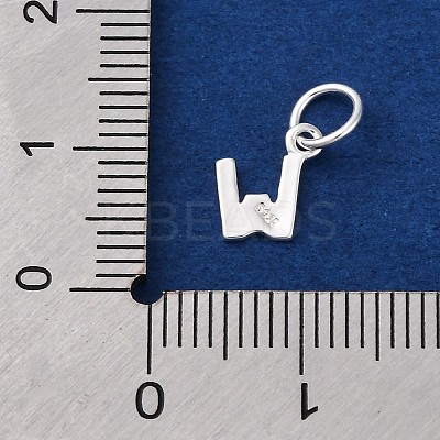 925 Sterling Silver Letter Charms STER-C012-01S-W-1