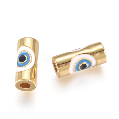 Brass Enamel Beads X-KK-L189-20G-1