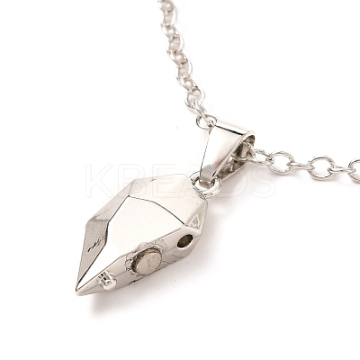 Rack Plating Alloy Heart Pendant Necklaces Sets NJEW-B081-07B-1