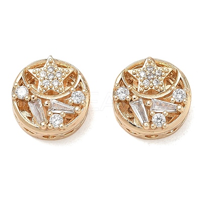 Brass Micro Pave Clear Cubic Zirconia Beads CU-CBAB0CF-07G-1