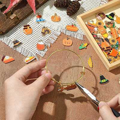 50Pcs 25 Styles Thanksgiving Day Alloy Enamel Pendants FIND-CJ0003-45-1