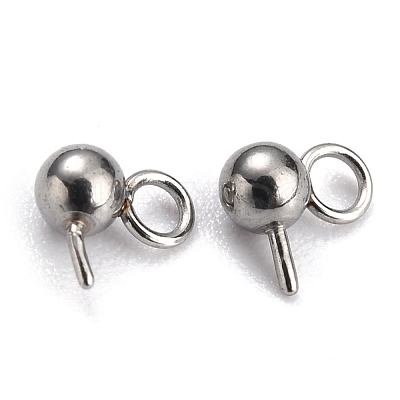 Non-Tarnish 304 Stainless Steel Ball Post Stud Earring Findings STAS-Z035-02P-A-1