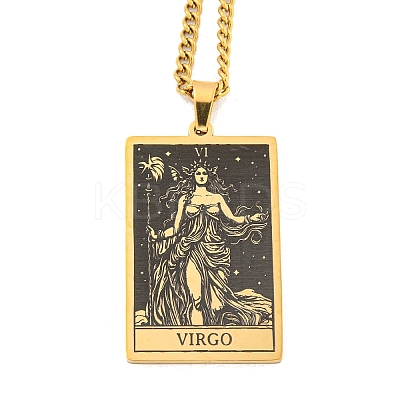 304 Stainless Steel Tarot Pendant Necklaces NJEW-A026-01G-06-1