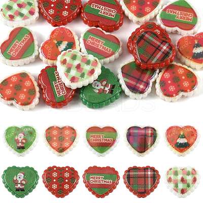 20Pcs Christmas Printed Opaque Acrylic Beads OACR-FS0002-53A-1