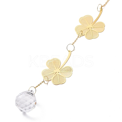 Faceted Glass Sun Catcher Pendant Decorations LS-AJEW-A037-06G-1
