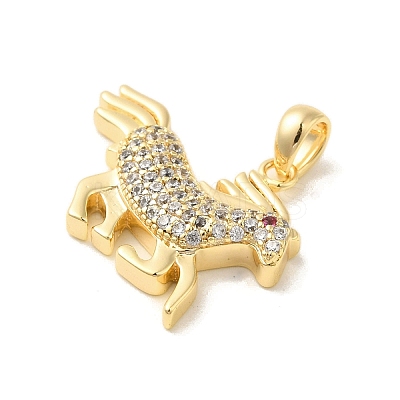 Brass Micro Pave Cubic Zirconia Pendants KK-Z073-17G-1