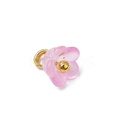 60Pcs 12 Colors Frosted Acrylic Flower Charms PALLOY-JF03550-1