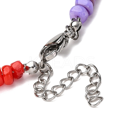 Dyed Natural Freshwater Shell Nuggets Beaded Chakra Necklaces NJEW-JN05486-1