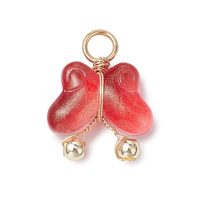 Transparent Baking Paint Glass Pendants PALLOY-JF03616-1