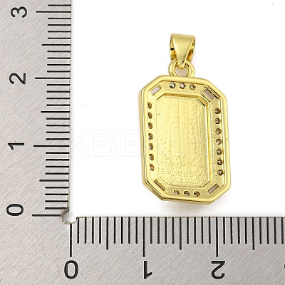 Religion Theme Rack Plating Brass Micro Pave Cubic Zirconia Pendants KK-C074-40G-04-1
