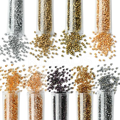 10080Pcs 9 Colors Baking Paint Glass Seed Beads SEED-YW0002-48-1
