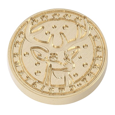 Christmas Series Wax Seal Brass Stamp Head LS-AJEW-M037-01G-24-1