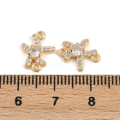 Brass Pave Clear Cubic Zirconia Connector Charms KK-C115-25G-1