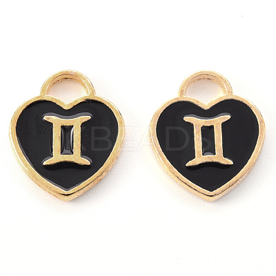 Light Gold Plated Alloy Enamel Pendants ENAM-R136-30-14-1