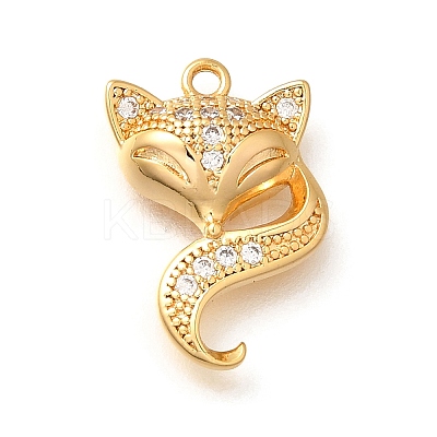 Brass Micro Pave Cubic Zirconia Pendants KK-K294-22G-1