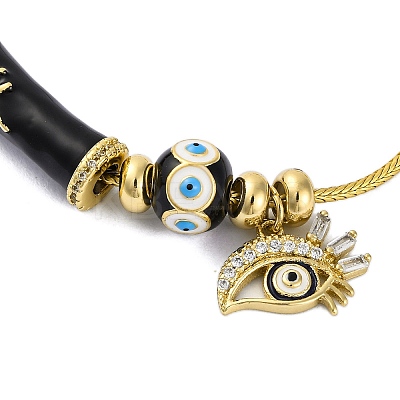 Brass European Bracelets BJEW-C080-02G-01-1