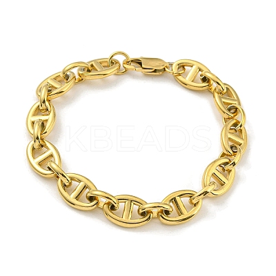 Ion Plating(IP) 304 Stainless Steel Oval Link Chain Bracelets BJEW-D030-11A-G-1