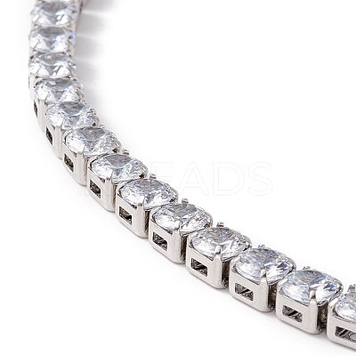Classic Cubic Zirconia Tennis Necklace NJEW-G017-02A-P-1