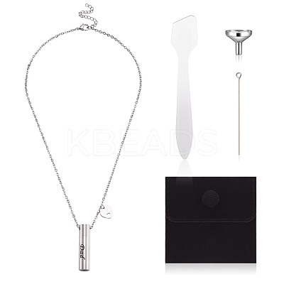 1Pc Word 304 Stainless Steel Column Urn Ashes Necklace DIY-TA0010-07D-1