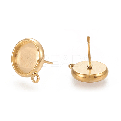 Ion Plating(IP) 304 Stainless Steel Stud Earring Findings STAS-K202-04D-G-1