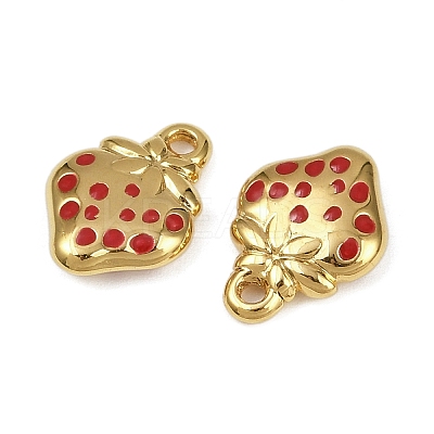 Strawberry 304 Stainless Steel Enamel Pendants STAS-L290-21A-G-1