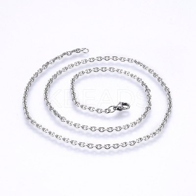 Tarnish Resistant 304 Stainless Steel Cable Chain Necklaces NJEW-P226-01P-01-1