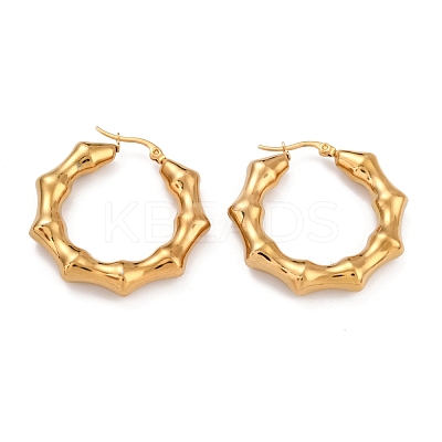 Ion Plating(IP) 304 Stainless Steel Hoop Earrings EJEW-O096-42G-1