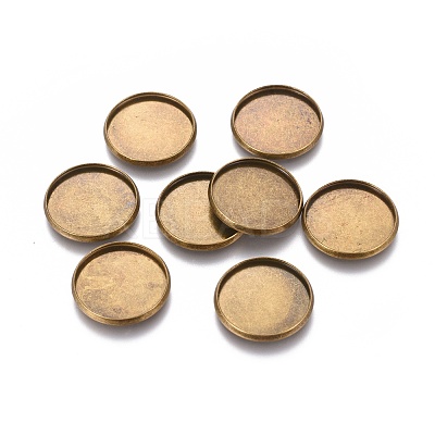 Brass Plain Edge Bezel Cups KK-L005-A-AB-NF-1