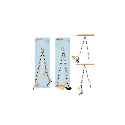 Acrylic & Glass Knitting Row Counter Chains HJEW-NB00099-1