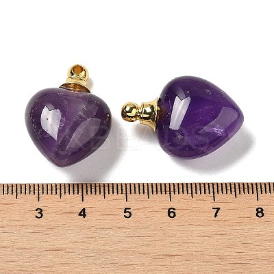 Natural Amethyst Perfume Bottle Pendants G-Z039-03G-03-1