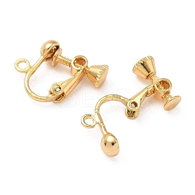 SHEGRACE Brass Screw Clip-on Earring Findings XGR0065G-54G-1
