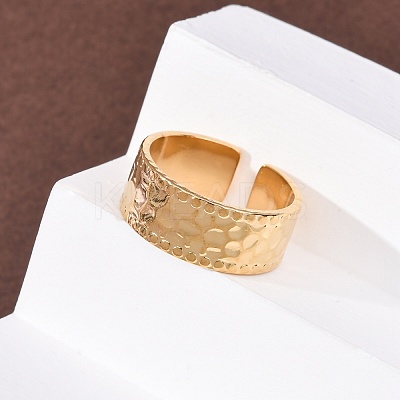 304 Stainless Steel Open Cuff Rings for Women RJEW-K309-32E-G-1