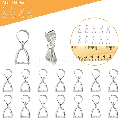 50Pcs Brass Ice Pick Pinch Bails IFIN-FS0001-47B-1