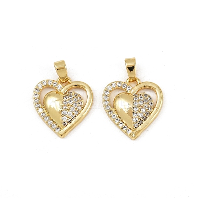 Brass Micro Pave Cubic Zirconia Pendants KK-F908-16G-1