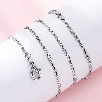 Brass Curb Chains Necklaces for Women NJEW-D302-06P-1