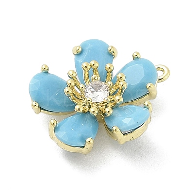 Brass Turquoise Pendants LS-KK-S514-03G-1