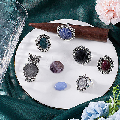 DIY Gemstone Finger Rings Making Kit DIY-SC0022-33-1
