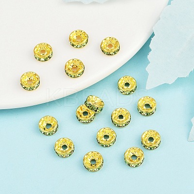 Brass Rhinestone Spacer Beads RB-A014-Z8mm-07G-1